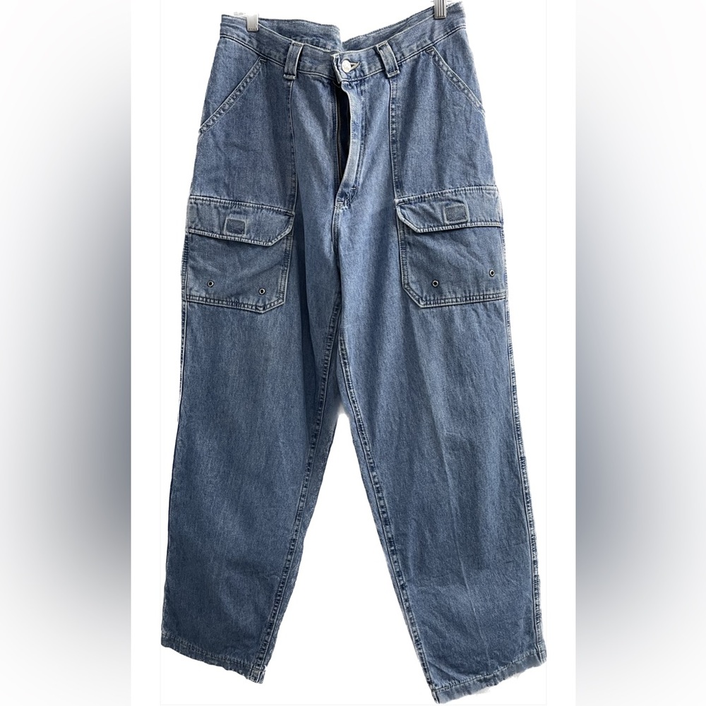 Stonewashed long Relax Fit Jeans     Size 14
